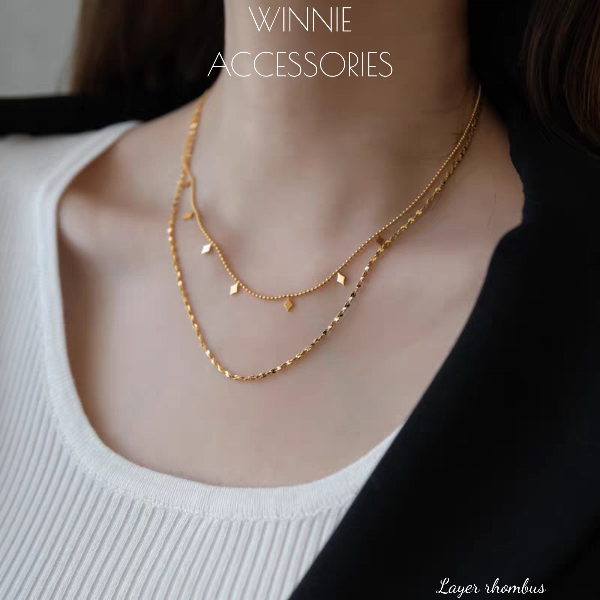  Dây chuyền titan Layer Rhombus 