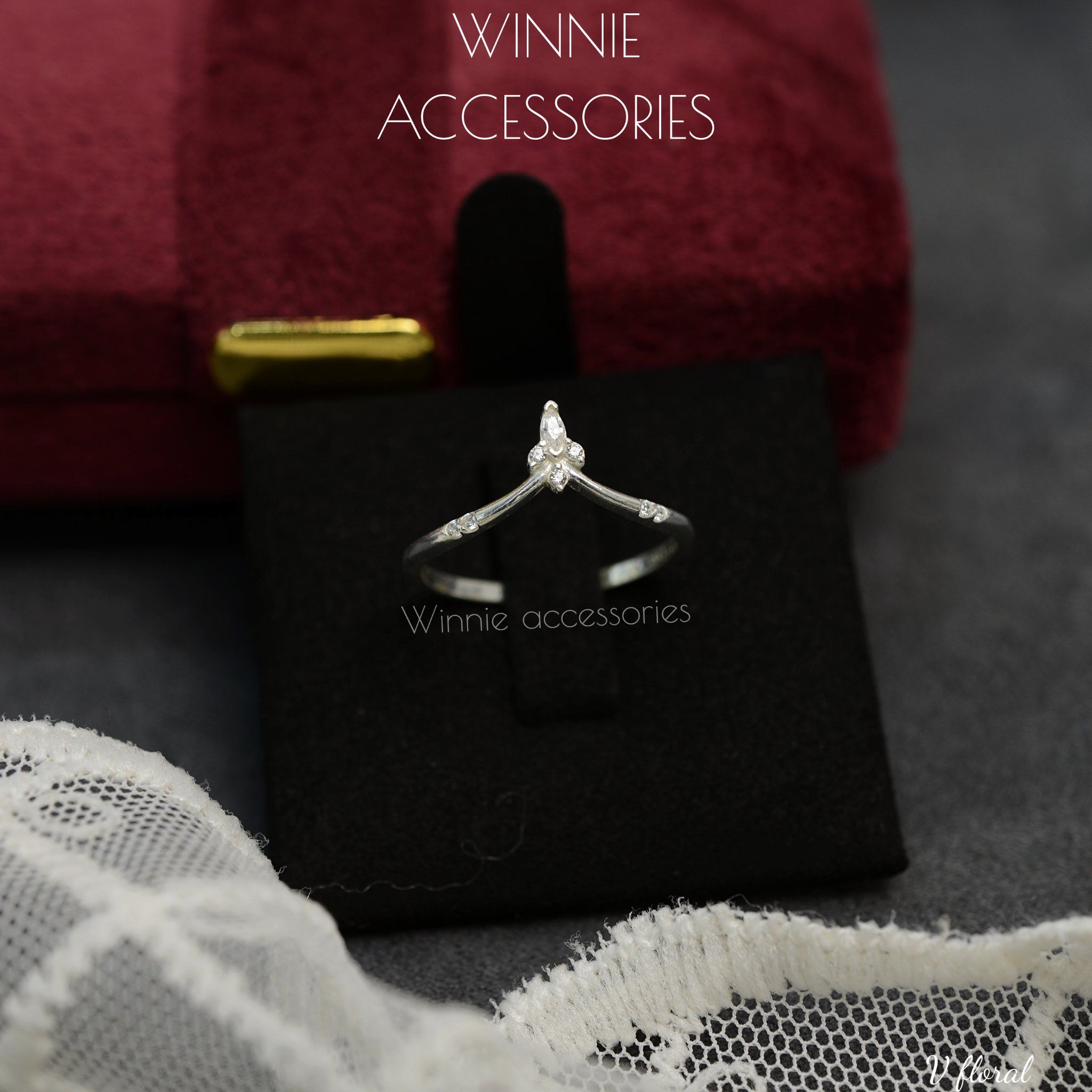  Nhẫn Bạc S925 V Floral 