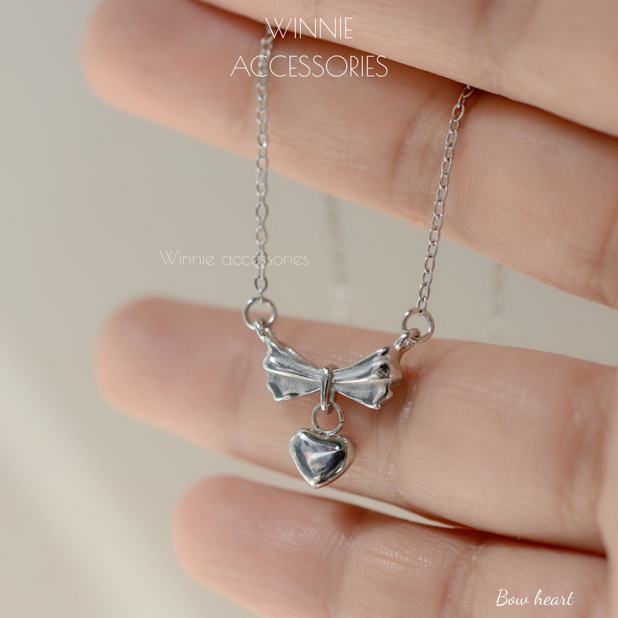  Dây chuyền Titan Bow Heart B 