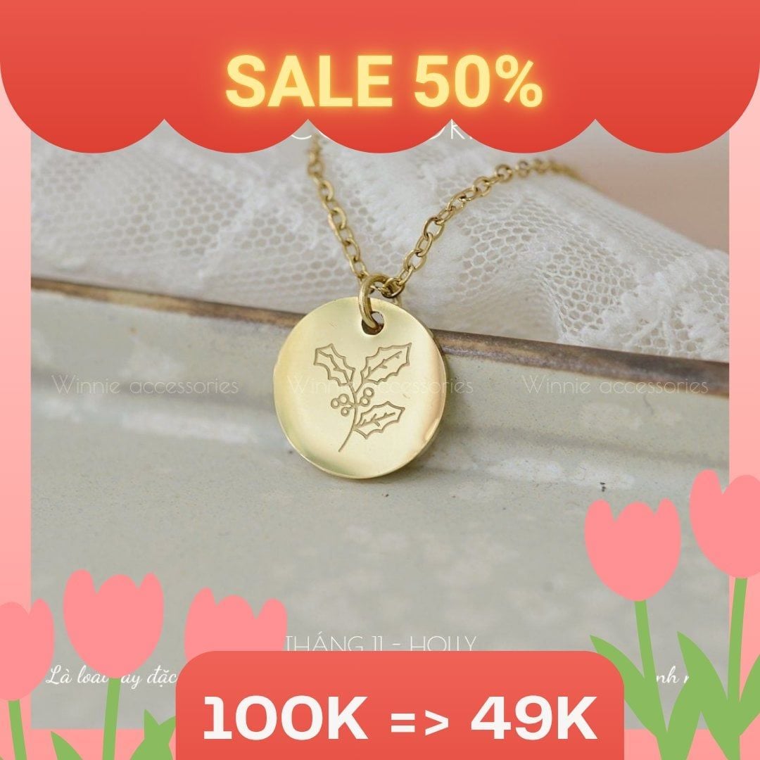  Dây chuyền titan Be You Birth month flower 