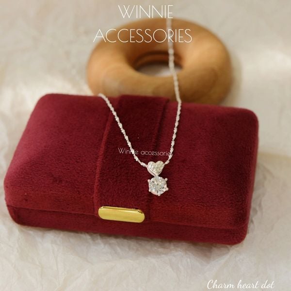  Charm Dây chuyền Bạc S925 Heart Dot (Không kèm dây) 