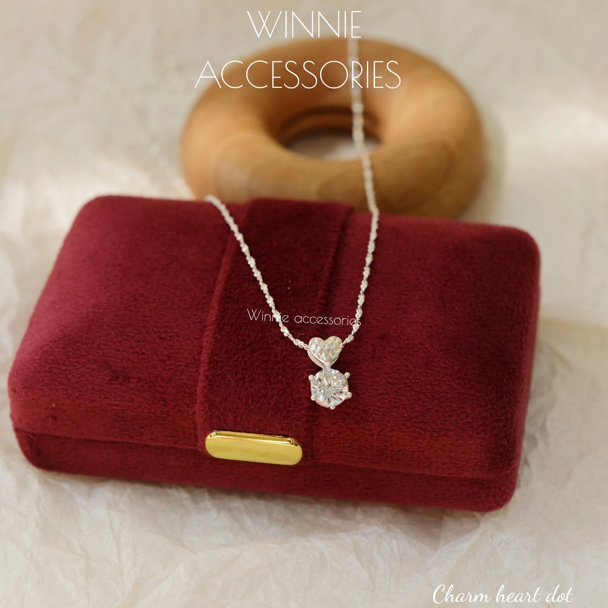  Charm Dây chuyền Bạc S925 Heart Dot (Không kèm dây) 