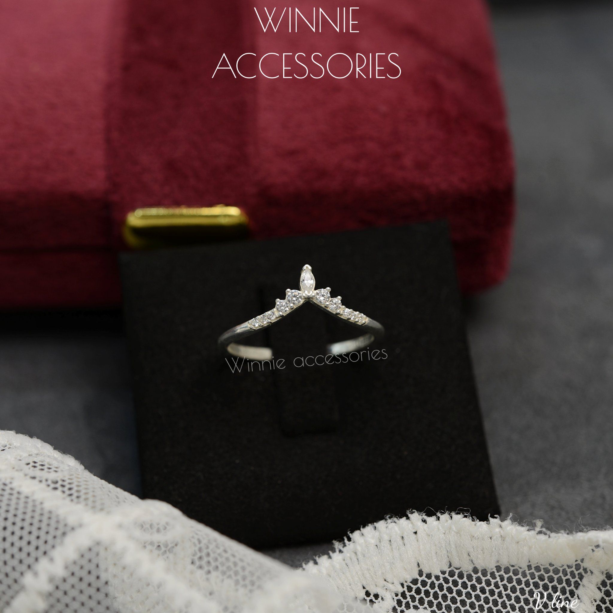  Nhẫn Bạc S925 V Line 