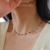  Dây chuyền titan Pha lê màu 