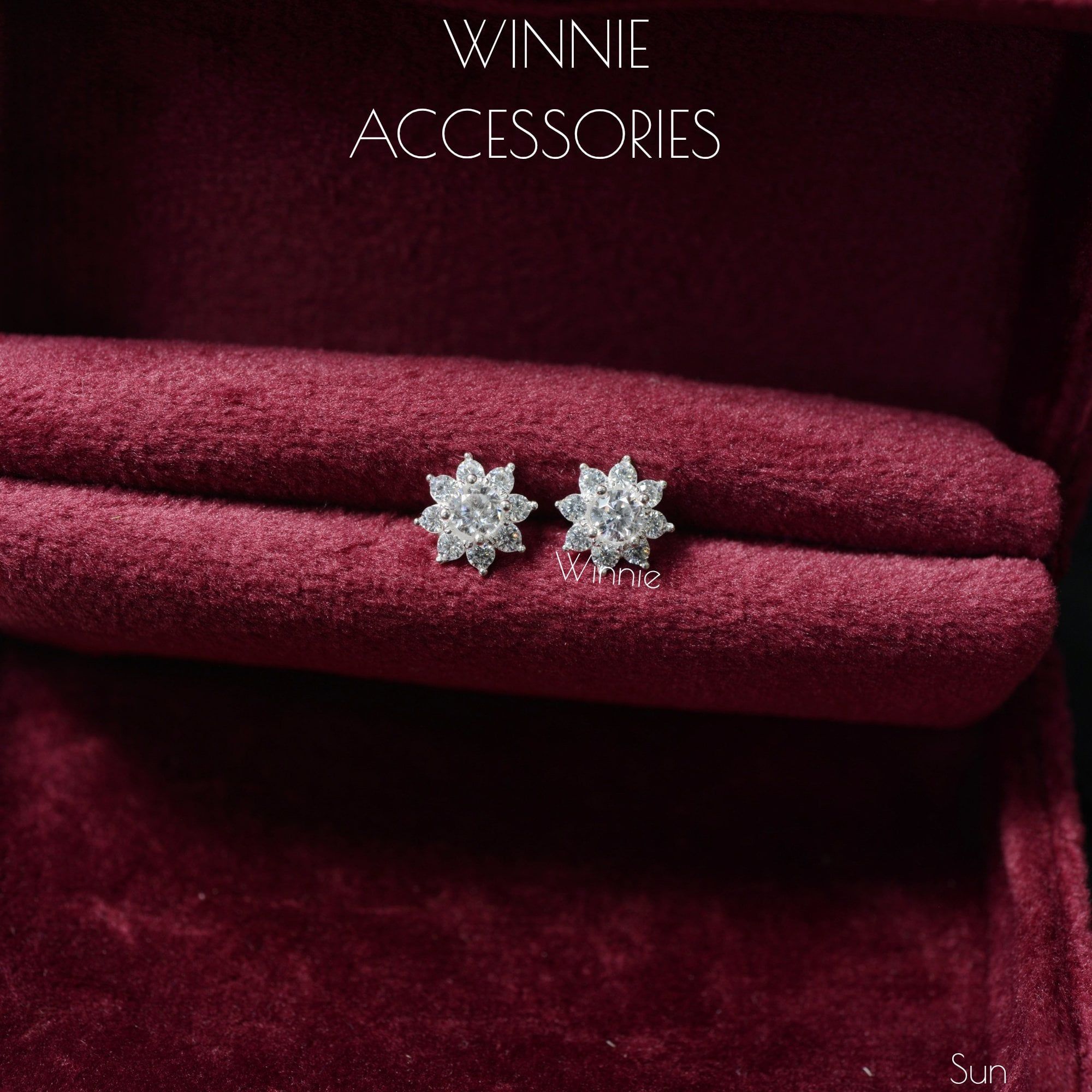  Hoa tai Bạc S925 Sun 