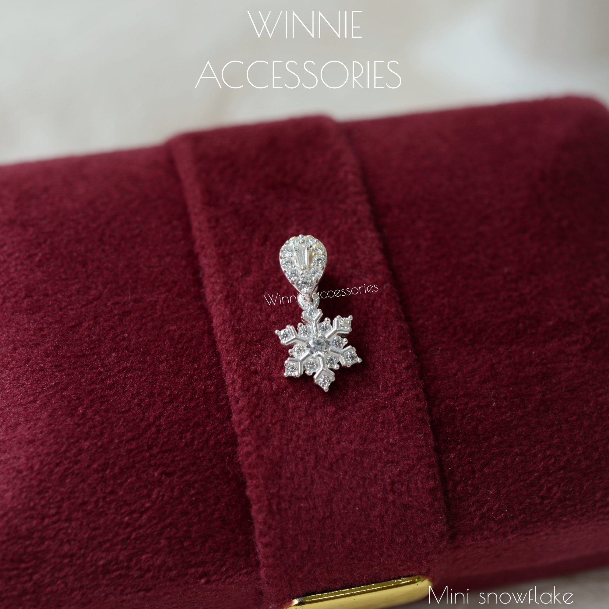  Charm Dây chuyền Bạc S925 Mini Snowflake (không kèm dây) 
