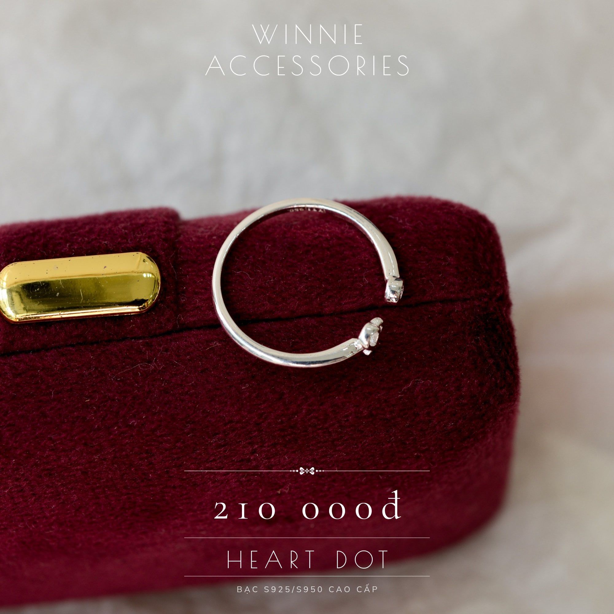  Nhẫn Bạc S925 Heart Dot 