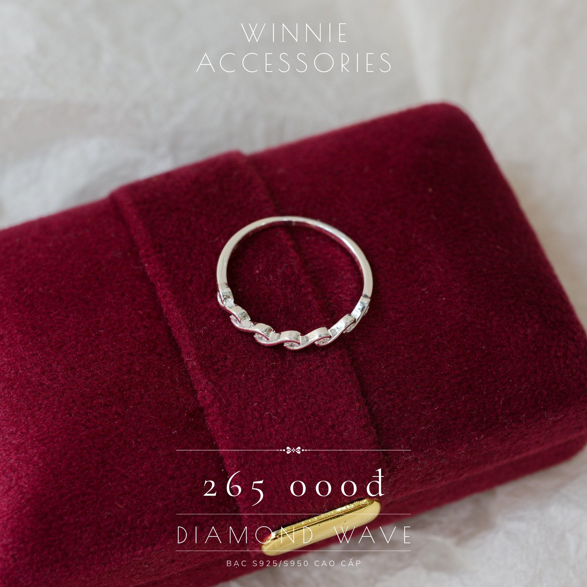  Nhẫn Bạc S925 Diamond Wave 