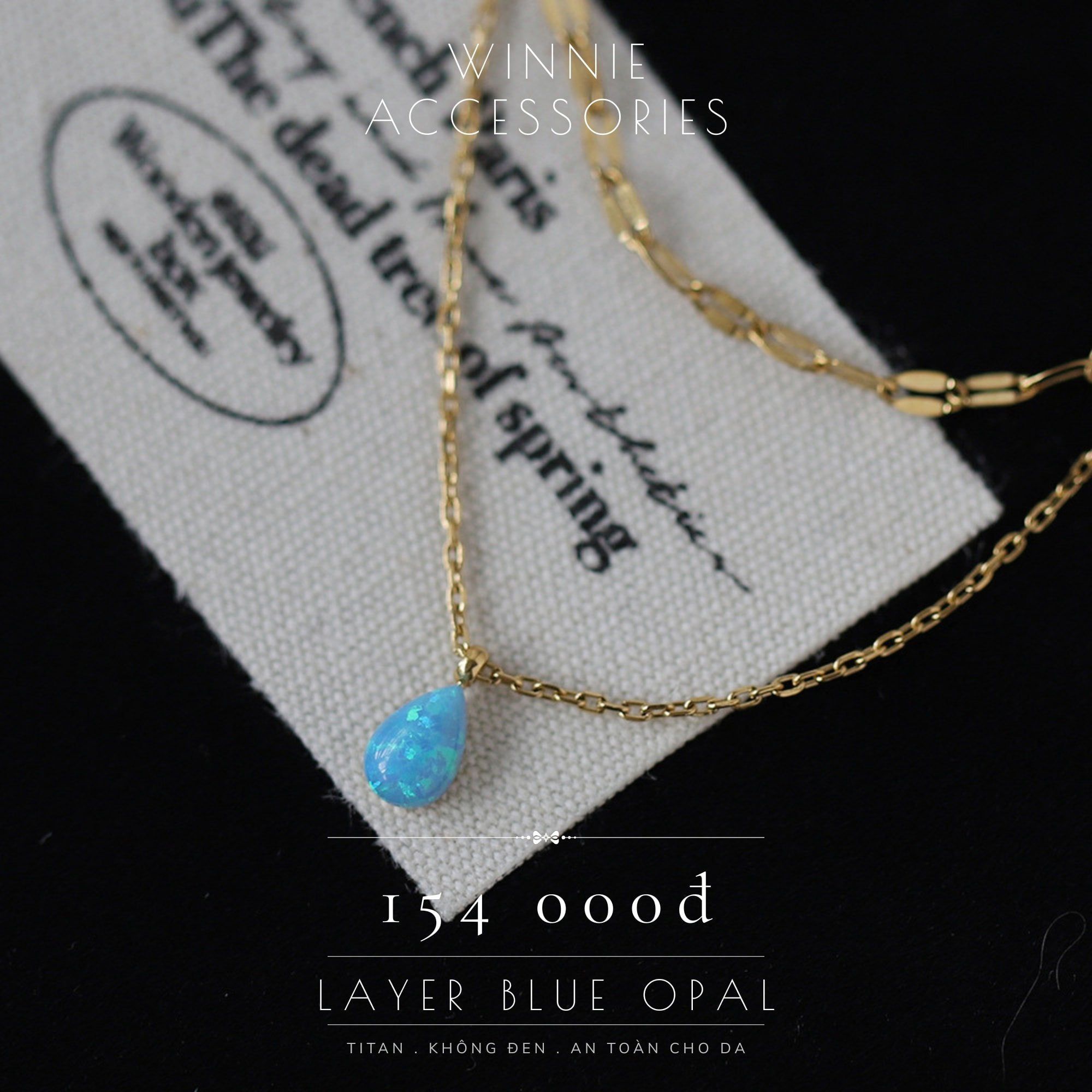  Dây chuyền Titan Layer Blue Opal 