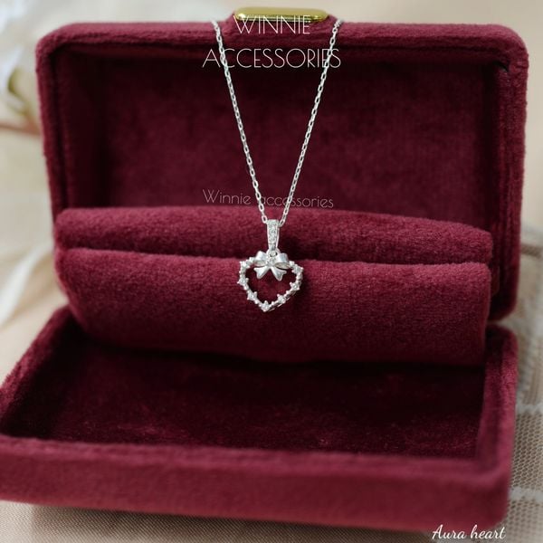  Charm Dây chuyền Bạc S925 Aura heart (Không kèm dây) 