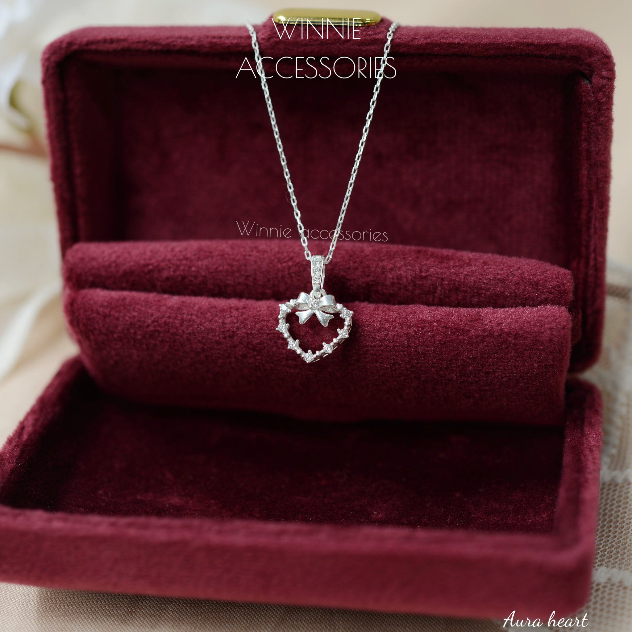  Charm Dây chuyền Bạc S925 Aura heart (Không kèm dây) 