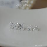  Hoa tai Bạc S925 Bling Square 