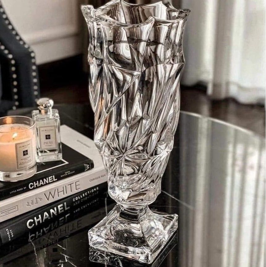 Lọ Hoa Chân Đế Flamenco Trắng 38cm