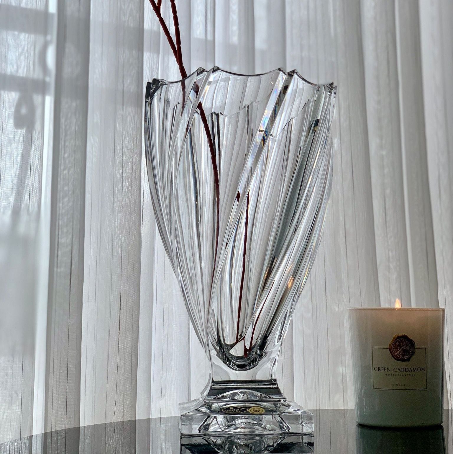 Lọ Hoa Pha Lê Chân Đế Ponti 33cm