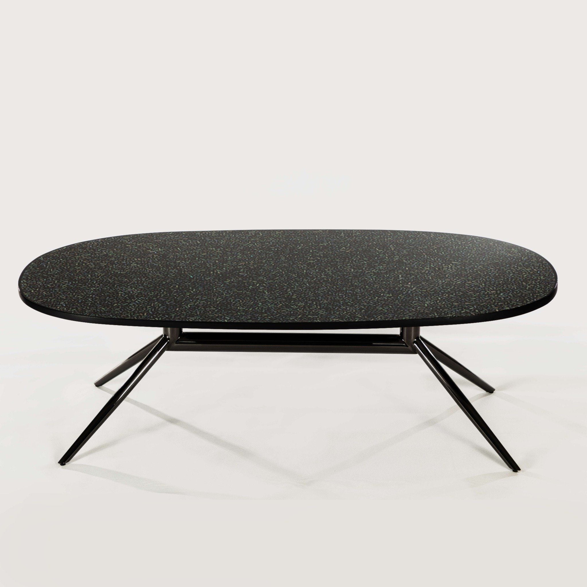 BÀN TRÀ SƠN MÀI KHẢM TRAI GLITTER - CHÂN INOX NHẬP KHẨU