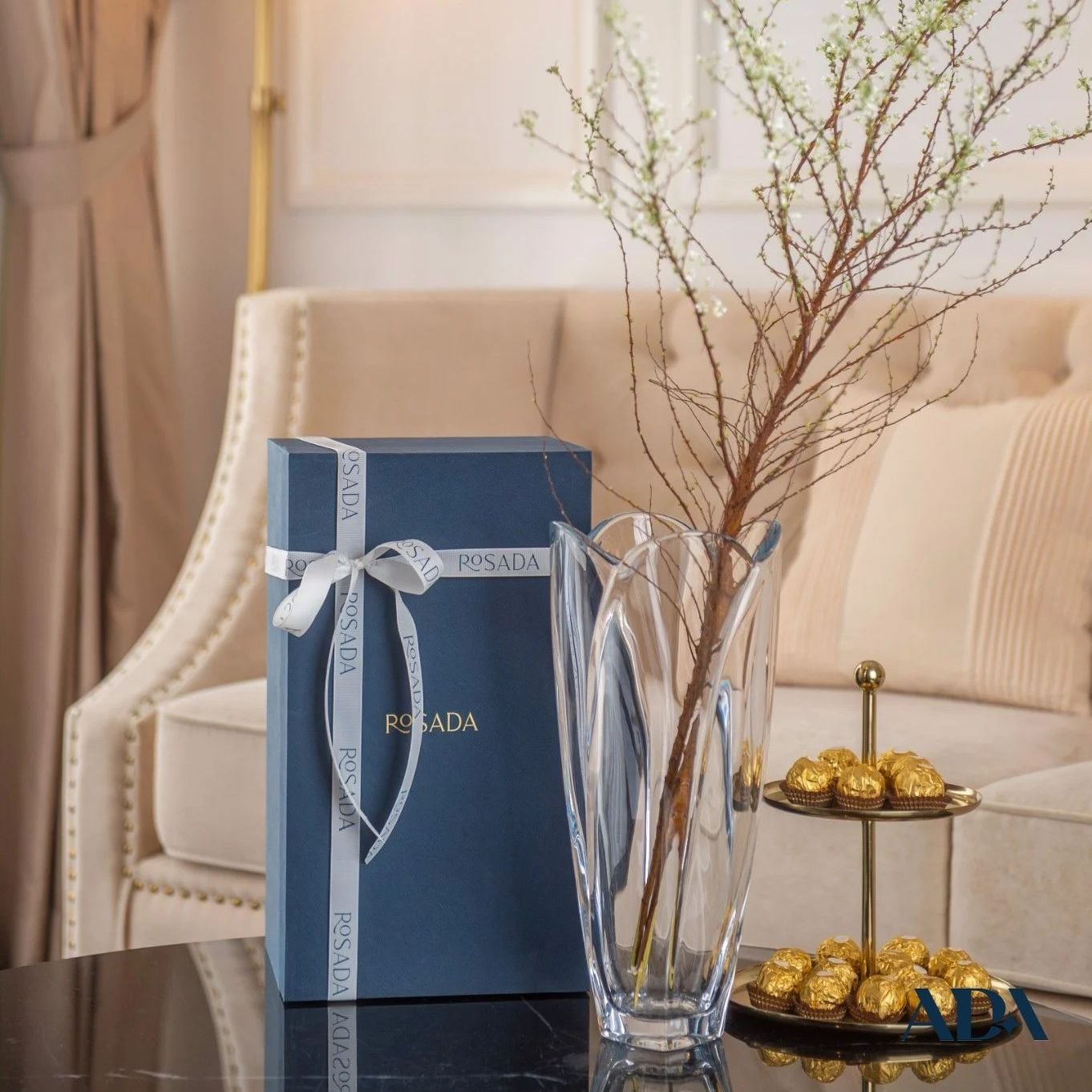 Lọ Bom Pha Lê Bốn Múi Trơn 30cm