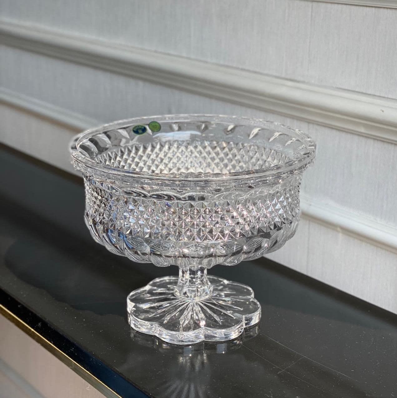 Mâm Bồng Pha Lê Alexandria Chân Đế Hoa 25cm