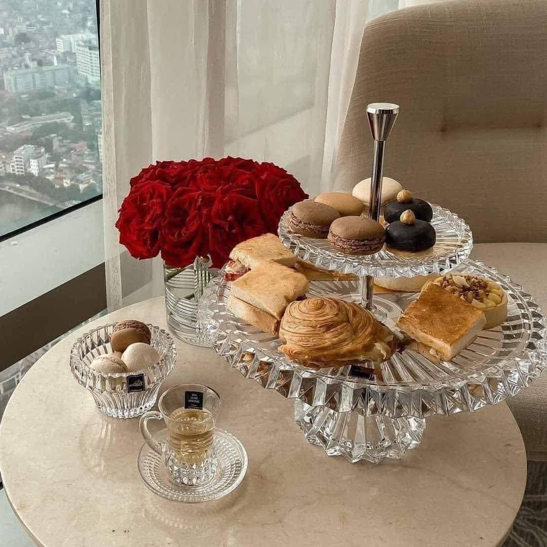 Đĩa Pha Lê 2 Tầng Crown Jewel