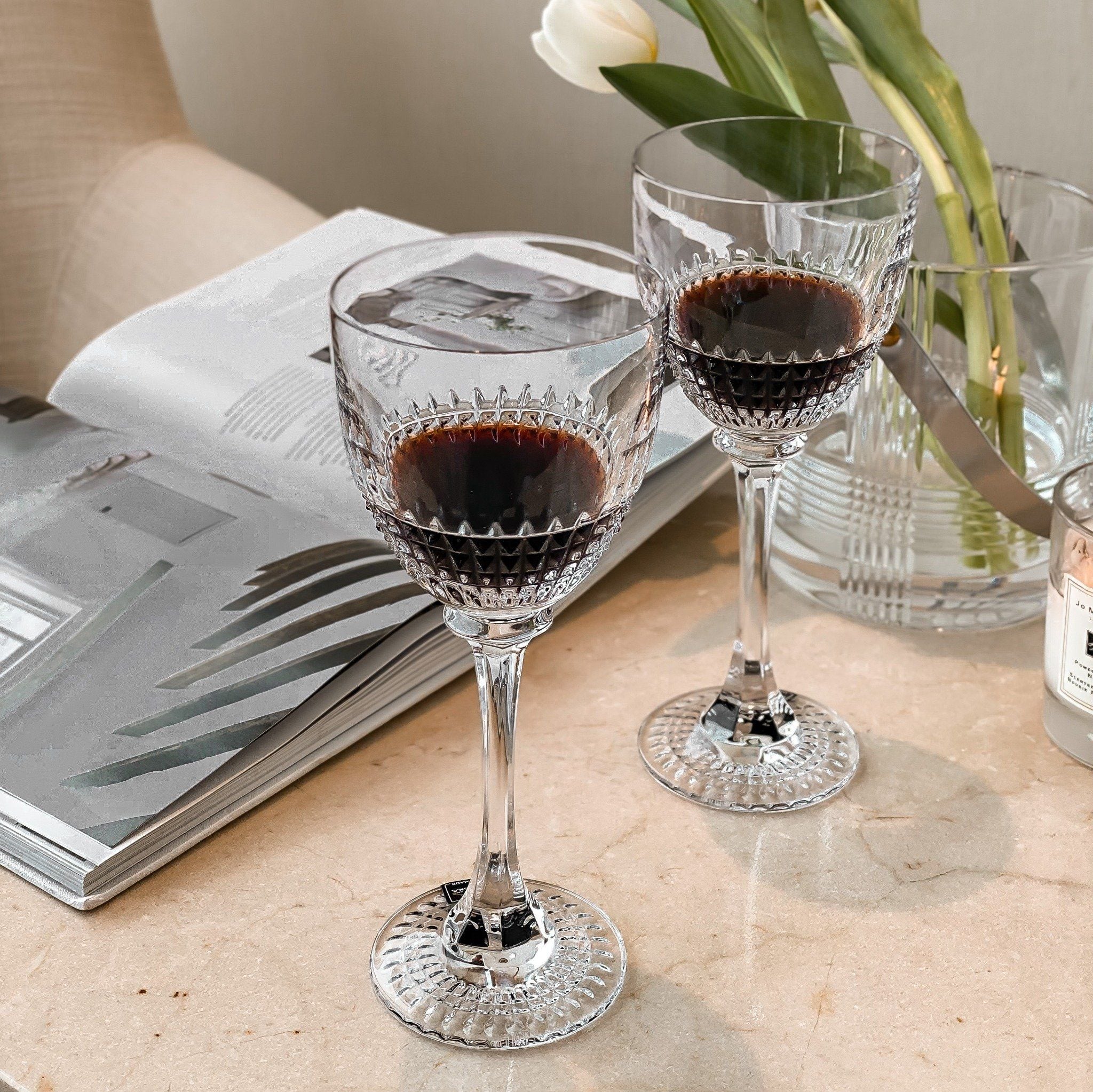 Set 2 Ly Bầu Goblet Diamond