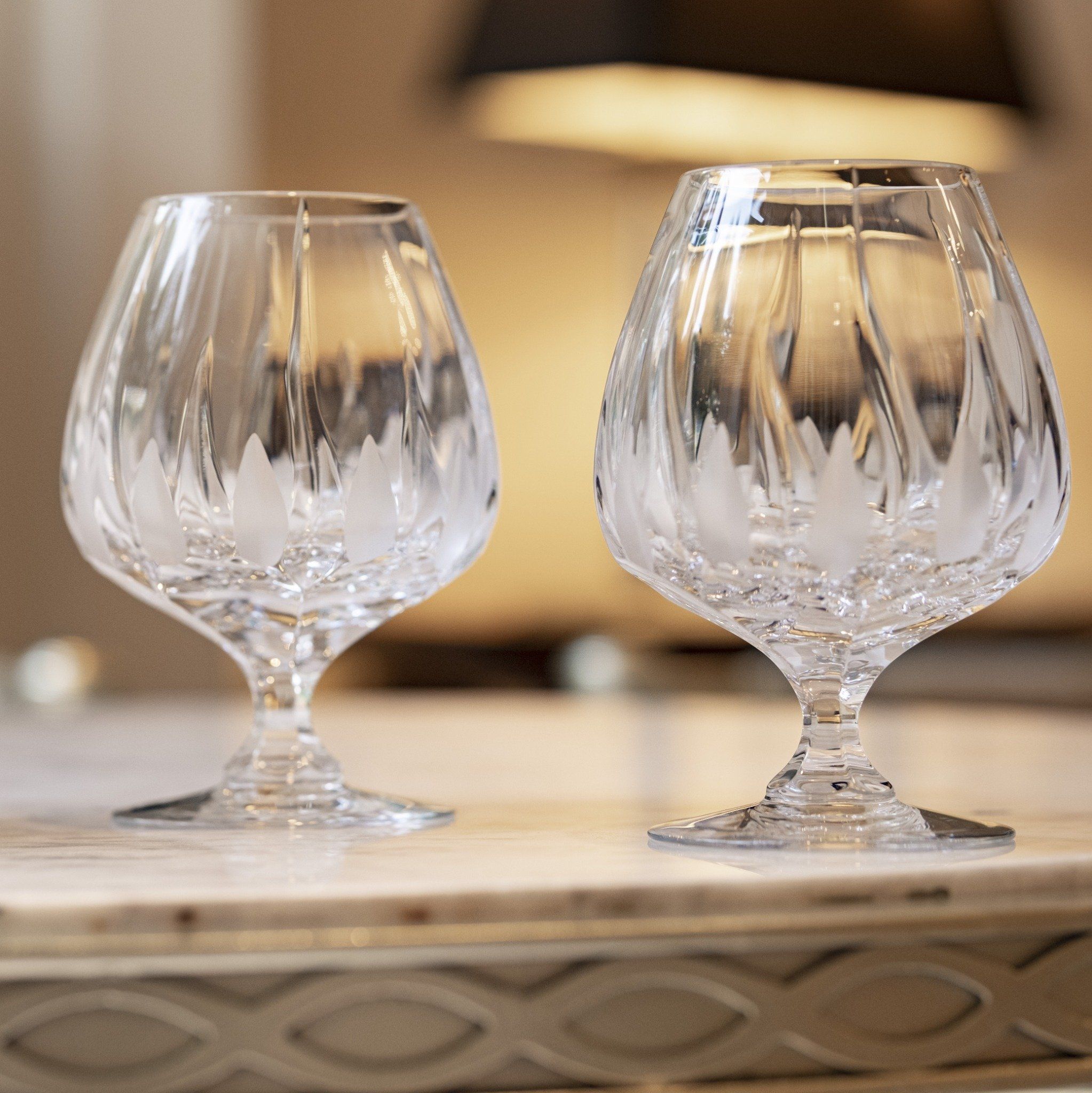 Set 2 Ly Pha Lê Brandy Flame