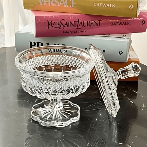 Thố Pha Lê Alexandria Chân Đế Cánh Hoa 15cm