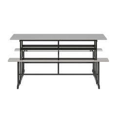 Bộ Bàn Ăn Công Nghiệp mặt Inox BA05