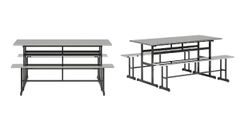 Bộ Bàn Ăn Công Nghiệp mặt Inox BA05