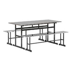 Bộ Bàn Ăn Công Nghiệp mặt Inox BA05