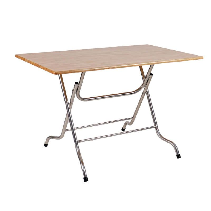 Bàn Ăn Gấp Gọn chân inox mặt gỗ 1m3 BCN813BG