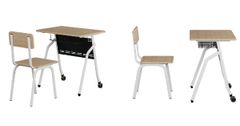 Bộ Bàn Ghế Học Sinh BHS41B gỗ Melamine bánh xe
