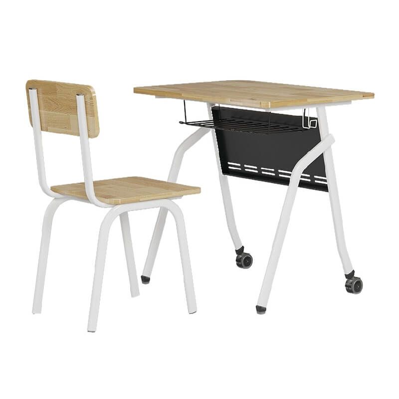 Bàn Ghế Học Sinh BHS41BG gỗ cao su bánh xe