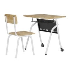 Bàn Ghế Học Sinh BHS41BG gỗ cao su bánh xe