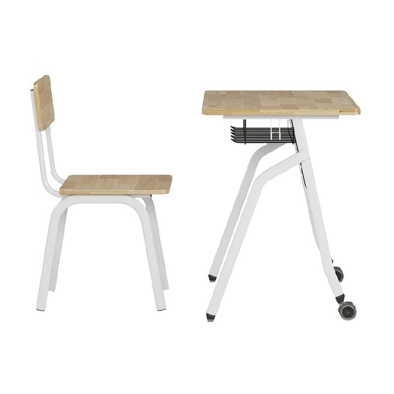 Bàn Ghế Học Sinh BHS41BG gỗ cao su bánh xe