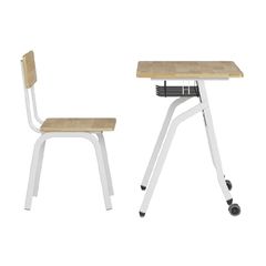 Bàn Ghế Học Sinh BHS41BG gỗ cao su bánh xe