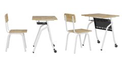 Bàn Ghế Học Sinh BHS41BG gỗ cao su bánh xe