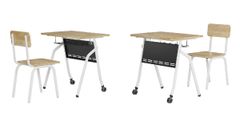 Bàn Ghế Học Sinh BHS41BG gỗ cao su bánh xe