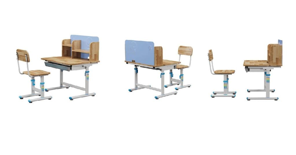 Bộ Bàn Ghế Học Sinh Tiểu Học BHS31-4 gỗ cao su