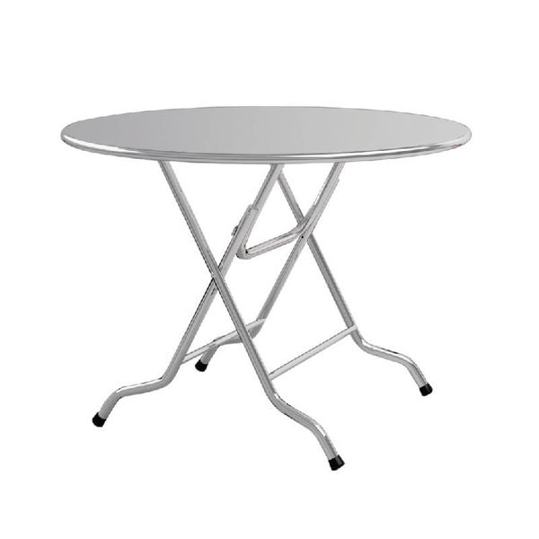 Bàn Ăn Gấp Gọn mặt tròn inox 1m2 chân Ø32 BT120B