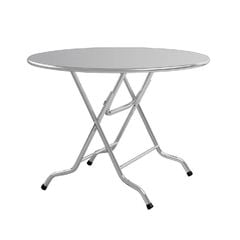 Bàn Ăn Gấp Gọn mặt tròn inox 1m2 chân Ø32 BT120B