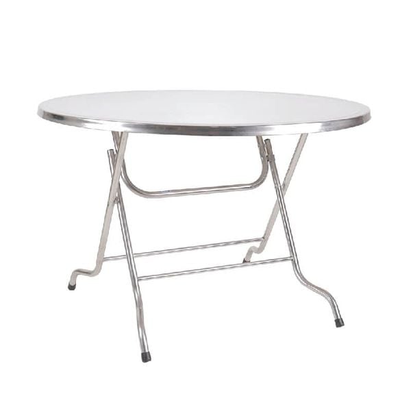 Bàn Ăn Gấp Gọn mặt tròn inox 1m15 chân Ø25.4 BT1150