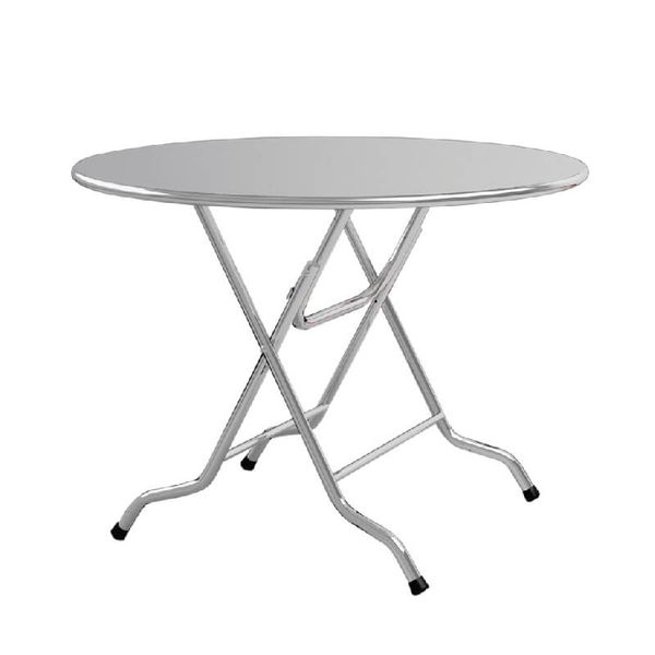 Bàn Ăn Gấp Gọn mặt tròn inox 1m15 chân Ø32 mỏng BT1150BR