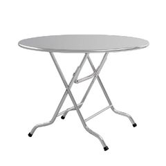 Bàn Ăn Gấp Gọn mặt tròn inox 1m15 chân Ø32 mỏng BT1150BR