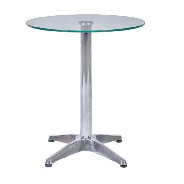 Bàn Tròn Nhỏ Ø60 kính trắng BCF107T-60