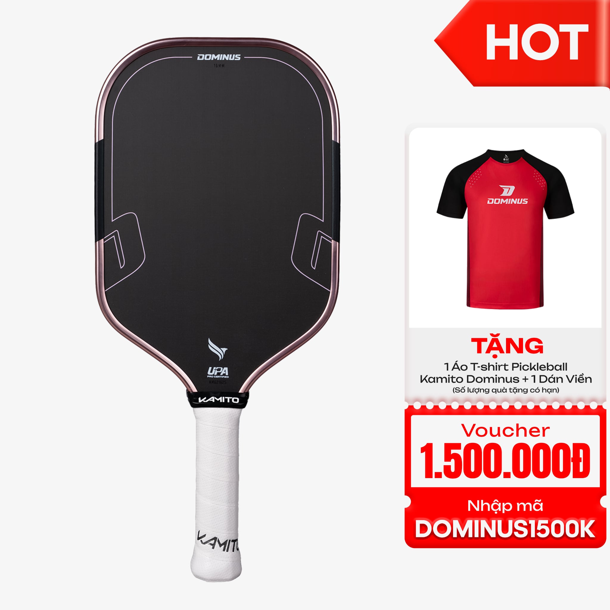 Vợt Pickleball Kamito Dominus (16mm)