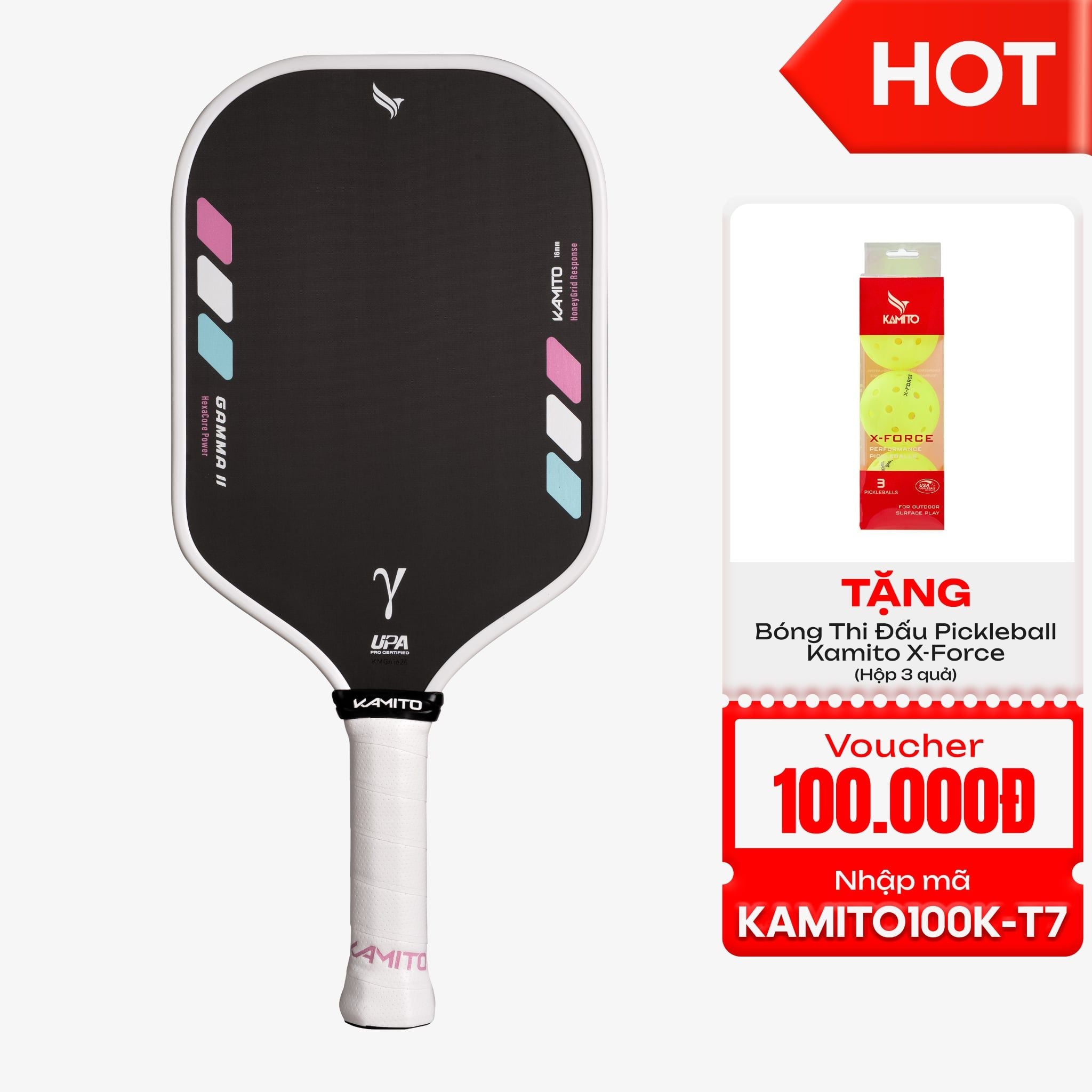 Vợt Pickleball Kamito Gamma (16mm)
