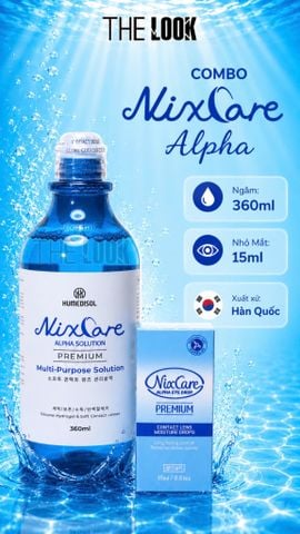 COMBO NHỎ MẮT VÀ  NƯỚC NGÂM  KÍNH ÁP TRÒNG NIXCARE 360ML