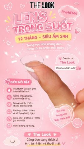 Kính Áp Tròng Trong Suốt   (Clear Lens )   - HSD 12 tháng