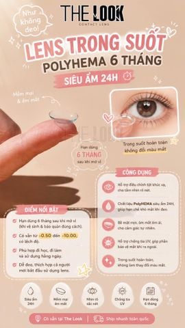 Kính Áp Tròng Trong Suốt   (Clear Lens )   - HSD 6 tháng