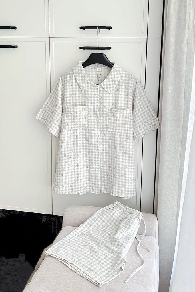 Pijama ngắn freesize FS Caro Py Set Gray