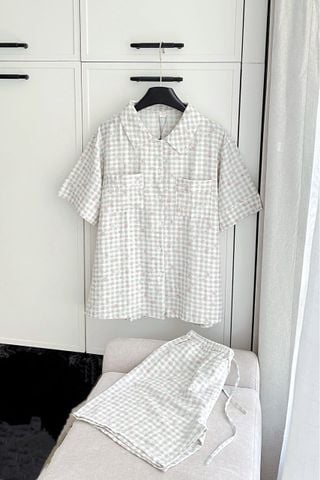 Pijama ngắn freesize FS Caro Py Set Gray